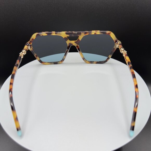 Tiffany TF 4198 80640 Yellow Havana Sunglasses Light Blue Lens 58 17 140 READ main image 7
